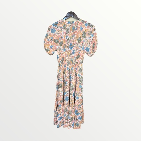 Playa Lucila Dress Floral Short Sleeve Midi‎ Sz XS - Picture 7 of 12